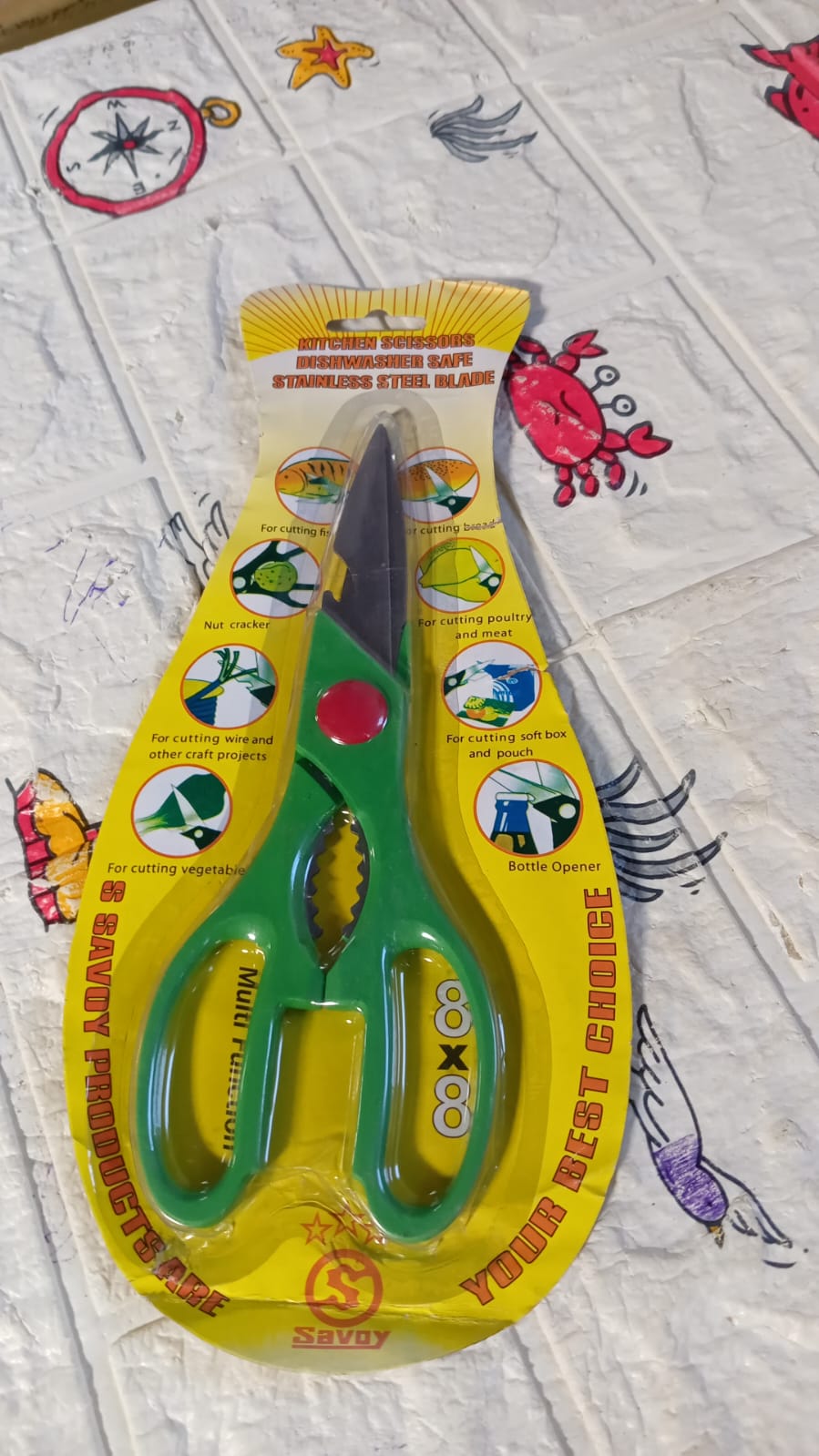 Multi-Function Kitchen Household for Vegetables, Fruit, Cheese & Meat Slices with Bottle Opener Stainless Steel Sea Food Scissor Multi-Function Kitchen Household for Vegetables, Fruit, Cheese & Meat Slices with Bottle Opener Stainless Steel Sea Food Scissor